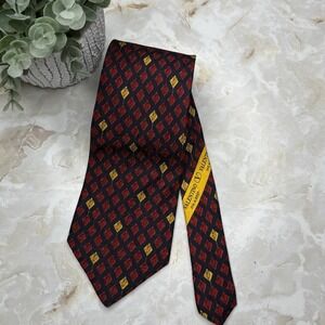 Valentino Cravatte Men's Silk Tie In Navy And Red 3 3/4"‎ - 58 1/2"